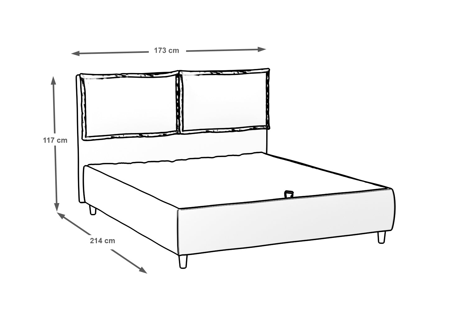 SINGAPORE BED WITH 160X200 BED BASE WITH STORAGE UNIT